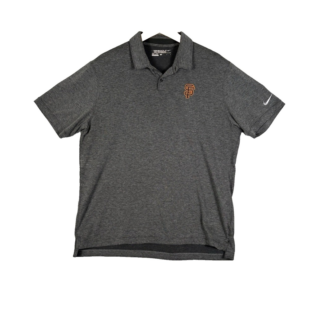NIKE Dri-Fit San Francisco Polo Shirt Men's Size L Gray Short Sleeve‎ Giants